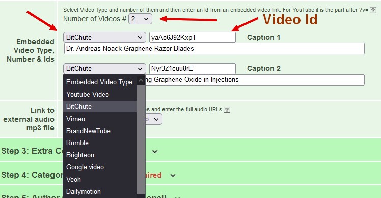 Fig 9.3: Publish Embedded Video 